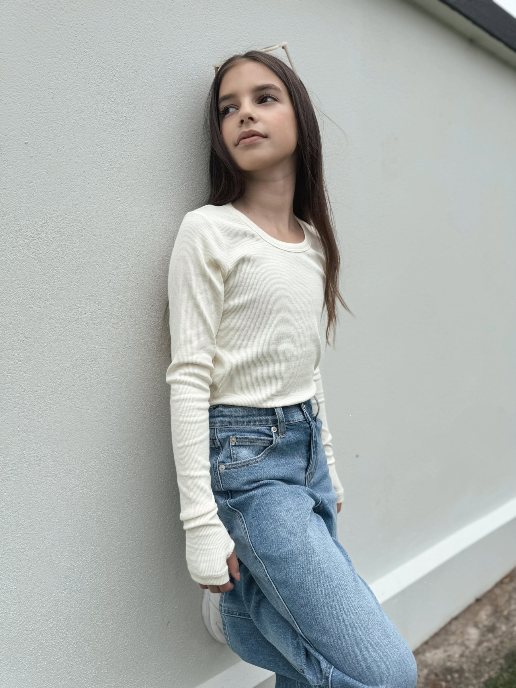 Coco Ribbed Long Sleeve Cream