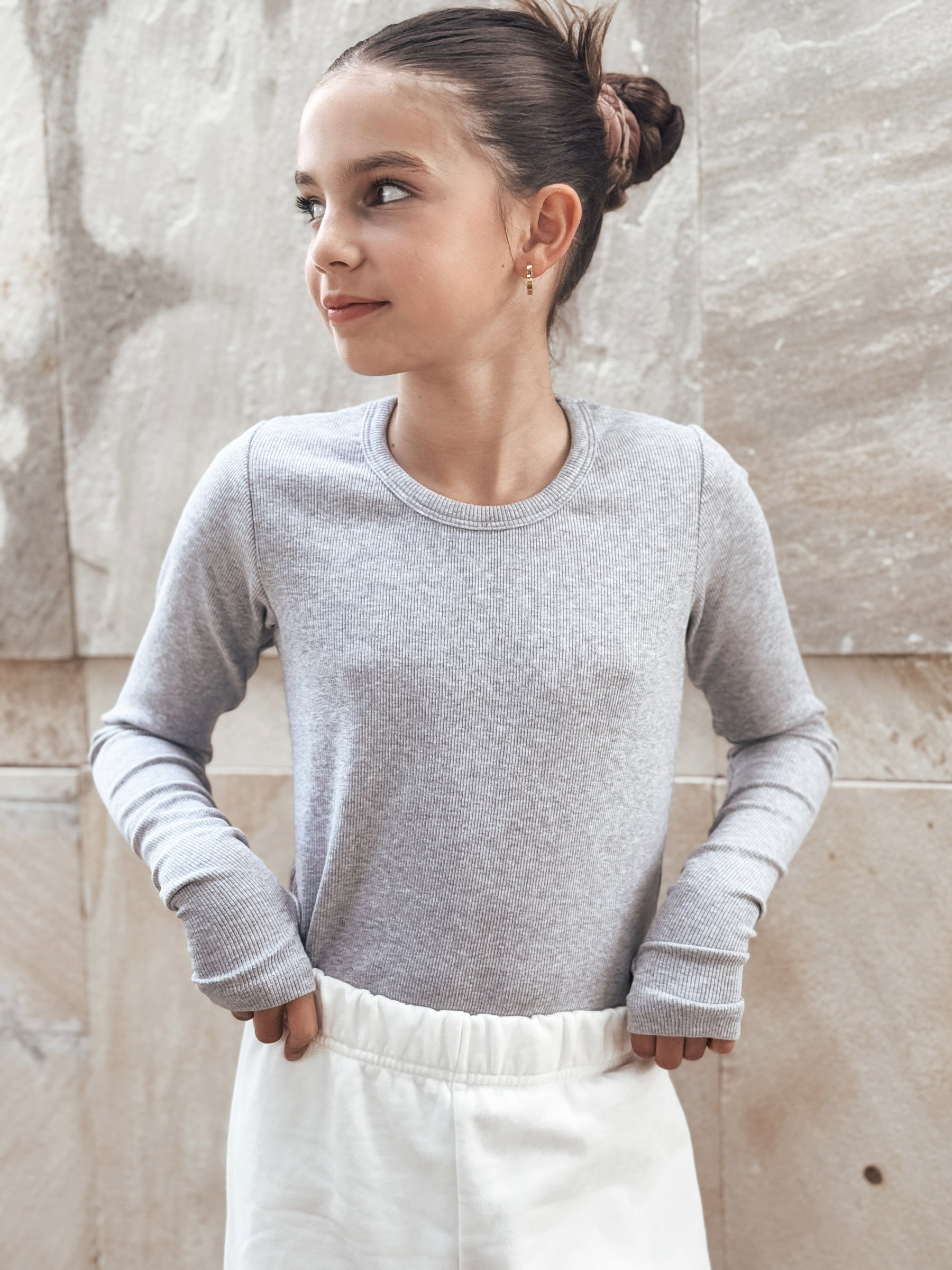 Coco Ribbed Long Sleeve Grey