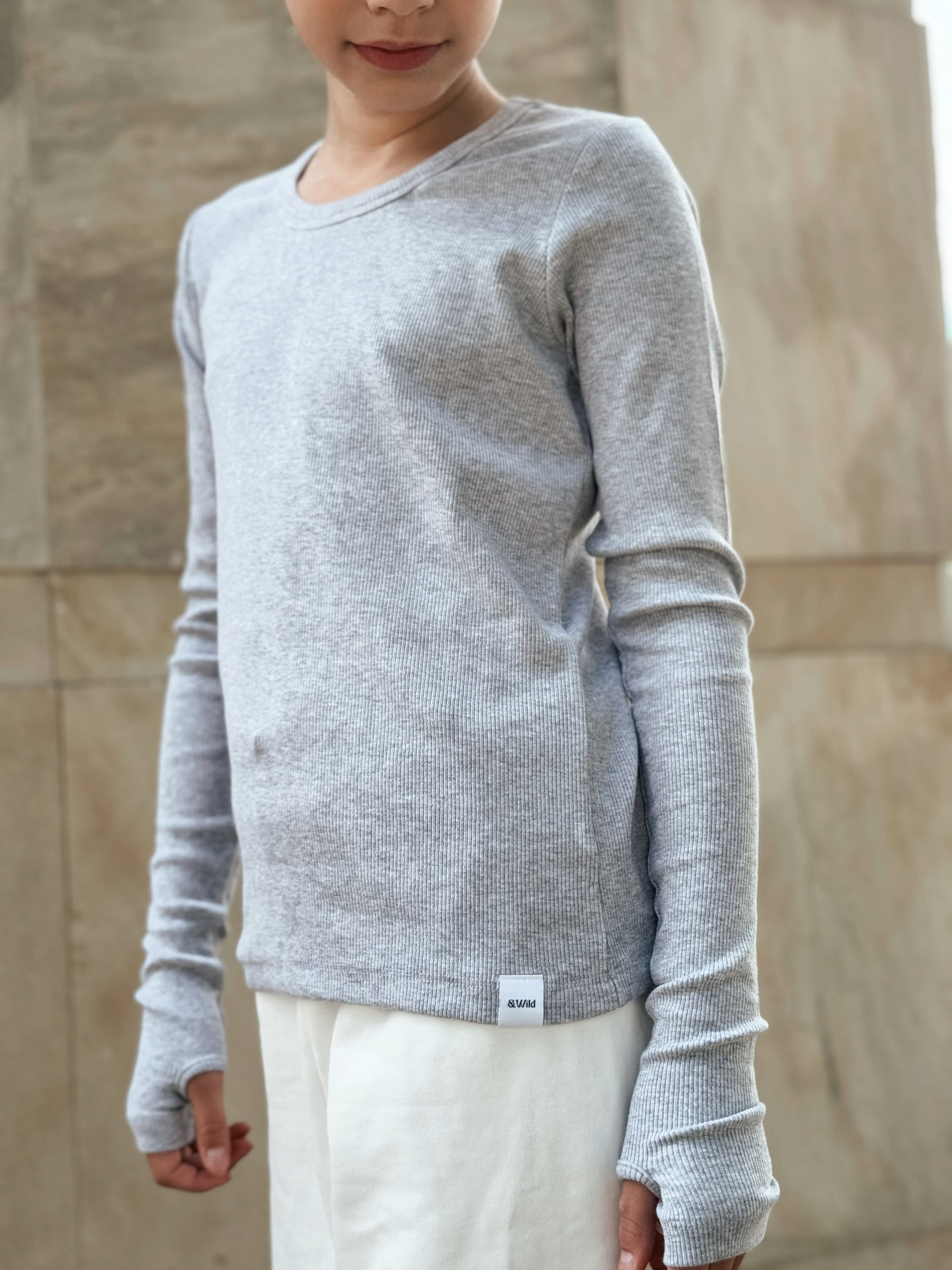 Coco Ribbed Long Sleeve Grey