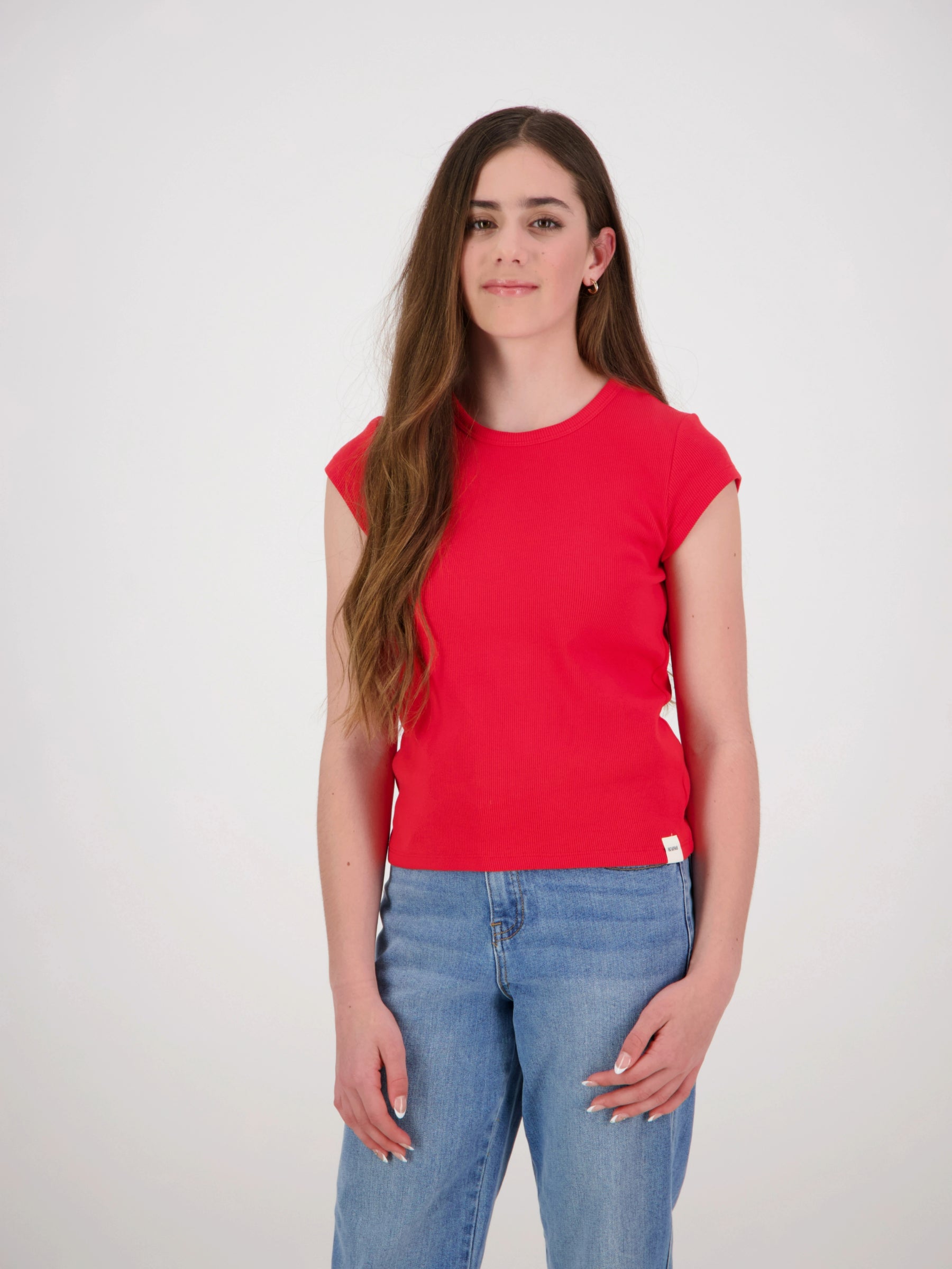 Coco Ribbed Cap Sleeve Red