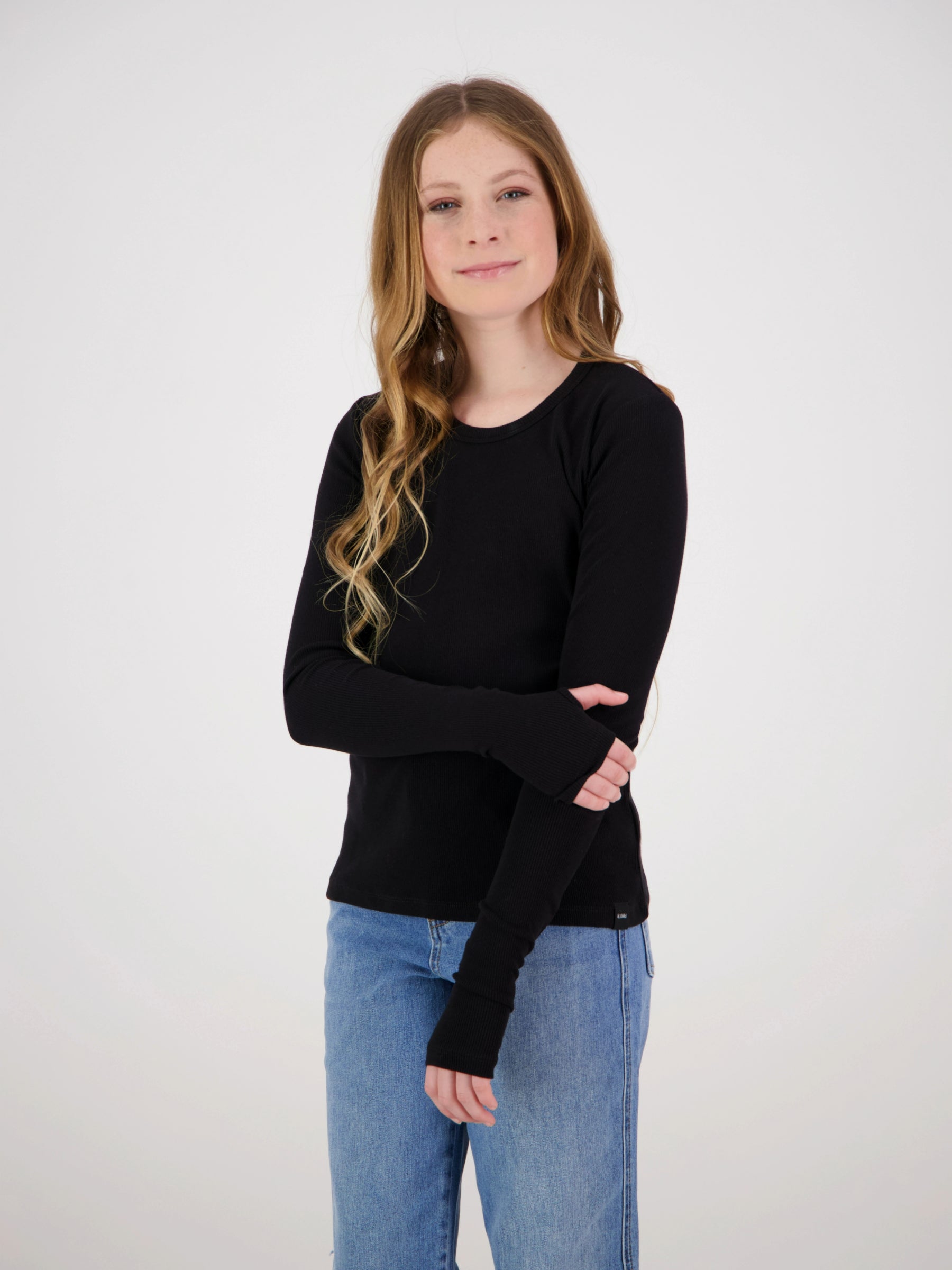 Coco Ribbed Long Sleeve Black