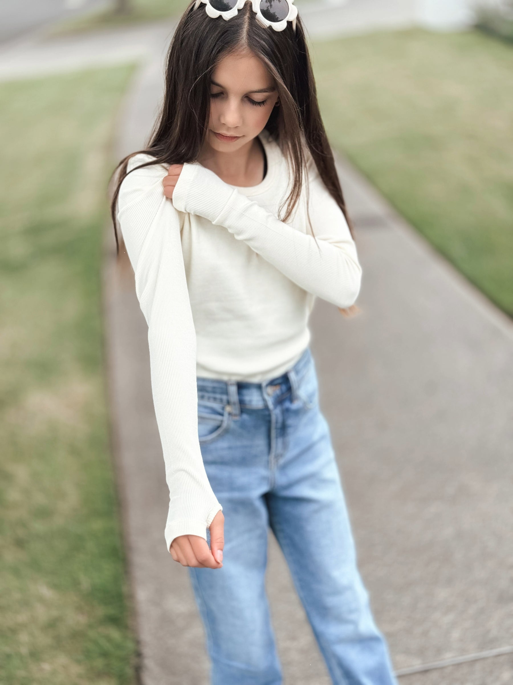 Coco Ribbed Long Sleeve Cream