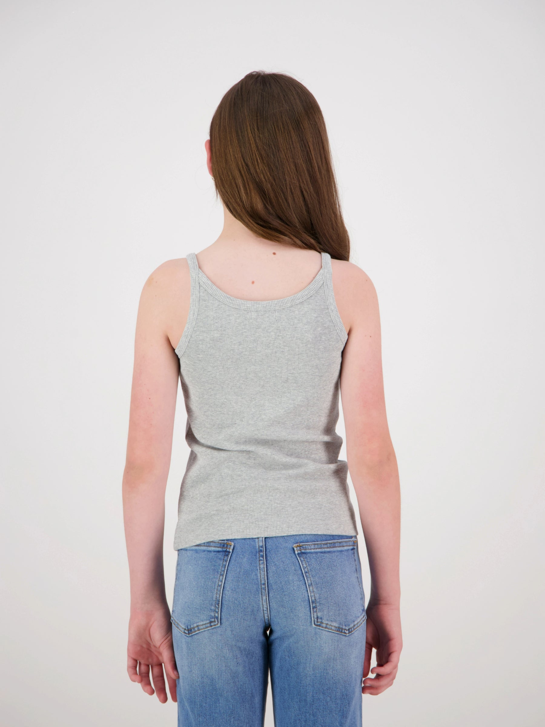 Evie Ribbed Singlet Grey