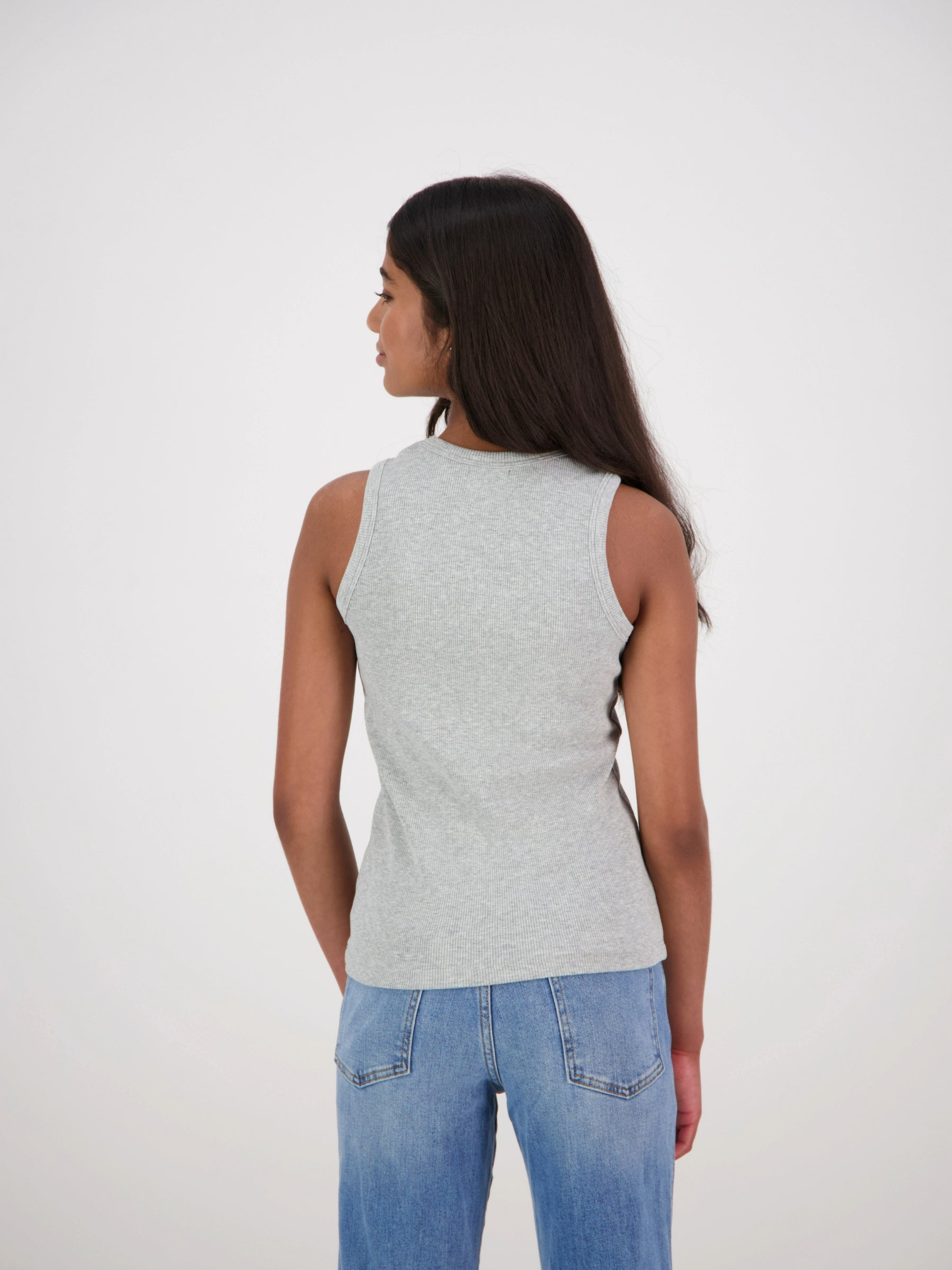 Nova Ribbed Singlet Grey